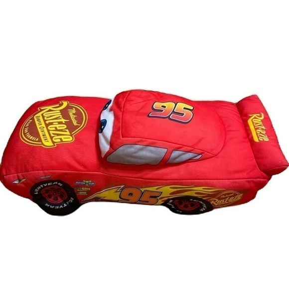 Disney Lightning McQueen Plush Car Stuffed Animal Kids Toy Red Large Race Store - Picture 3 of 6